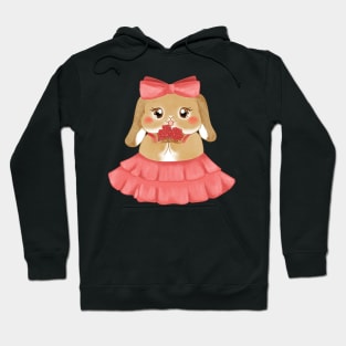 Bunny Flower Girl _ Bailey Pink Bow and Dress _ Bunniesmee Wedding Edition Hoodie